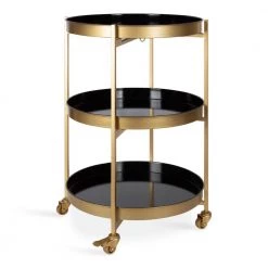 Celia Black Bar Cart by Kate and Laurel -Sealy Sales Store black gold kate and laurel bar carts 218112 4f 1000