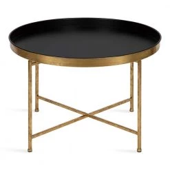 Celia Black 19 in. Round Metal Coffee Table by Kate and Laurel -Sealy Sales Store black gold kate and laurel coffee tables 221158 4f 1000