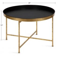 Celia Black 19 in. Round Metal Coffee Table by Kate and Laurel -Sealy Sales Store black gold kate and laurel coffee tables 221158 c3 1000