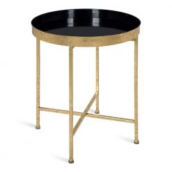Celia 18.25 in. Black Round Metal End Table by Kate and Laurel
