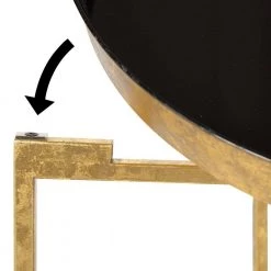 Celia 18.25 in. Black Round Metal End Table by Kate and Laurel -Sealy Sales Store black gold kate and laurel end side tables 214604 77 1000