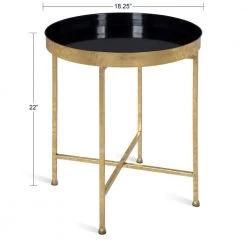 Celia 18.25 in. Black Round Metal End Table by Kate and Laurel -Sealy Sales Store black gold kate and laurel end side tables 214604 c3 1000
