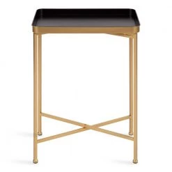 Celia 18 in. Black Rectangle Metal End Table by Kate and Laurel -Sealy Sales Store black gold kate and laurel end side tables 219947 4f 1000