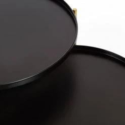 Ulani 18.50 in. Black Round Metal End Table with 2-Pieces by Kate and Laurel -Sealy Sales Store black gold kate and laurel end side tables 220820 fa 1000