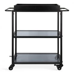 Giles Black Bar Cart by Kate and Laurel -Sealy Sales Store black kate and laurel bar carts 218326 4f 1000