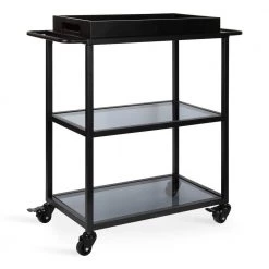 Giles Black Bar Cart by Kate and Laurel -Sealy Sales Store black kate and laurel bar carts 218326 76 1000