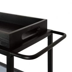 Giles Black Bar Cart by Kate and Laurel -Sealy Sales Store black kate and laurel bar carts 218326 77 1000