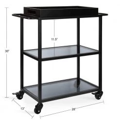 Giles Black Bar Cart by Kate and Laurel -Sealy Sales Store black kate and laurel bar carts 218326 c3 1000