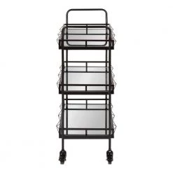 Ketia Black Bar Cart by Kate and Laurel -Sealy Sales Store black kate and laurel bar carts 221170 1f 1000