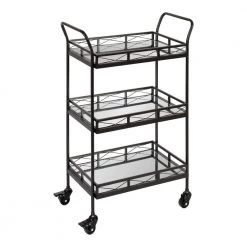 Ketia Black Bar Cart by Kate and Laurel