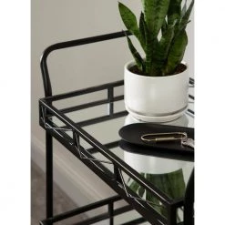 Ketia Black Bar Cart by Kate and Laurel -Sealy Sales Store black kate and laurel bar carts 221170 76 1000