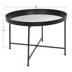 Celia Black 18.89 in. Round Glass (Mirror) Top Coffee Table by Kate and Laurel -Sealy Sales Store black kate and laurel coffee tables 214677 c3 1000