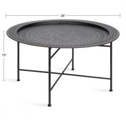 Razza Black 15.37 in. Round Metal Coffee Table by Kate and Laurel 11 Razza Black 15.37 in. Round Metal Coffee Table by Kate and Laurel -Sealy Sales Store black kate and laurel coffee tables 219322 c3 1000