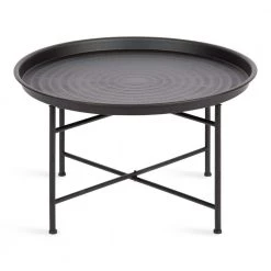 Mahdavi Black 15.50 in. Round Metal Coffee Table by Kate and Laurel -Sealy Sales Store black kate and laurel coffee tables 220499 4f 1000