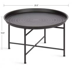 Mahdavi Black 15.50 in. Round Metal Coffee Table by Kate and Laurel -Sealy Sales Store black kate and laurel coffee tables 220499 c3 1000