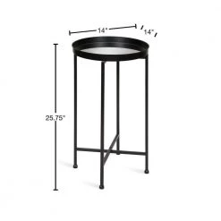 Celia 14 in. Black Round Glass End Table by Kate and Laurel 11 Celia 14 in. Black Round Glass End Table by Kate and Laurel -Sealy Sales Store black kate and laurel end side tables 213962 40 1000
