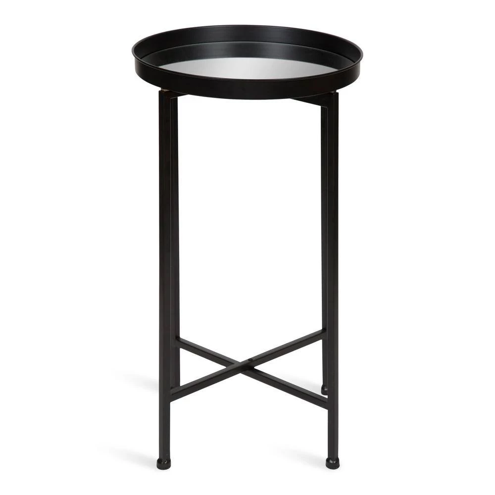 Celia 14 in. Black Round Glass End Table by Kate and Laurel 8 Celia 14 in. Black Round Glass End Table by Kate and Laurel - Image 6