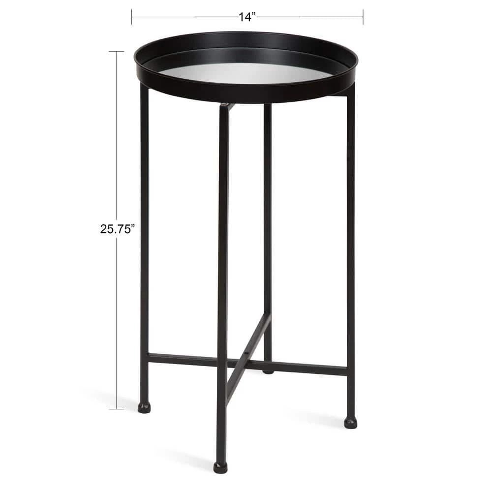 Celia 14 in. Black Round Glass End Table by Kate and Laurel 7 Celia 14 in. Black Round Glass End Table by Kate and Laurel - Image 5