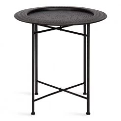 Razza 19 in. Black Round Metal End Table by Kate and Laurel 12 Razza 19 in. Black Round Metal End Table by Kate and Laurel -Sealy Sales Store black kate and laurel end side tables 219324 4f 1000