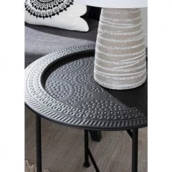 Razza 19 in. Black Round Metal End Table by Kate and Laurel 13 Razza 19 in. Black Round Metal End Table by Kate and Laurel -Sealy Sales Store black kate and laurel end side tables 219324 76 1000