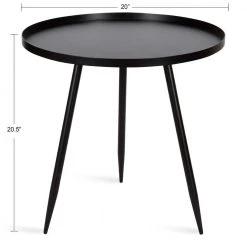Duvall 20.50 in. Black Round Metal End Table by Kate and Laurel -Sealy Sales Store black kate and laurel end side tables 219331 c3 1000