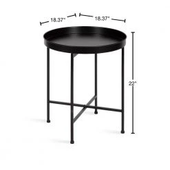 Celia 18.37 in. Black Round Metal End Table by Kate and Laurel -Sealy Sales Store black kate and laurel end side tables 219940 40 1000