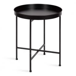 Celia 18.37 in. Black Round Metal End Table by Kate and Laurel