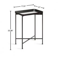 Celia 17.91 in. Black Rectangle Glass End Table by Kate and Laurel -Sealy Sales Store black kate and laurel end side tables 219956 40 1000
