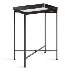Celia 17.91 in. Black Rectangle Glass End Table by Kate and Laurel