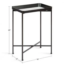 Celia 17.91 in. Black Rectangle Glass End Table by Kate and Laurel -Sealy Sales Store black kate and laurel end side tables 219956 c3 1000