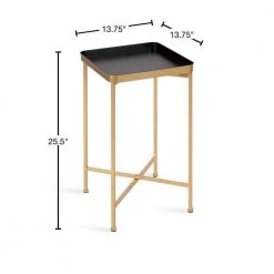 Celia 13.75 in. Black Square Metal End Table by Kate and Laurel -Sealy Sales Store black kate and laurel end side tables 219958 40 1000