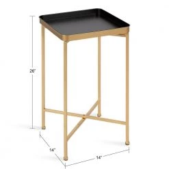 Celia 13.75 in. Black Square Metal End Table by Kate and Laurel -Sealy Sales Store black kate and laurel end side tables 219958 c3 1000