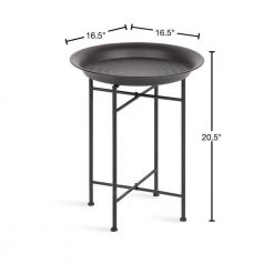 Mahdavi 16.50 in. Black Round Metal End Table by Kate and Laurel -Sealy Sales Store black kate and laurel end side tables 220500 40 1000