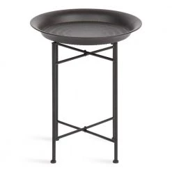 Mahdavi 16.50 in. Black Round Metal End Table by Kate and Laurel -Sealy Sales Store black kate and laurel end side tables 220500 4f 1000