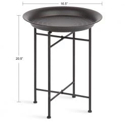 Mahdavi 16.50 in. Black Round Metal End Table by Kate and Laurel -Sealy Sales Store black kate and laurel end side tables 220500 c3 1000