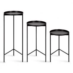 Ulani 12.00 in. Black Round Metal End Table with 3-Pieces by Kate and Laurel 13 Ulani 12.00 in. Black Round Metal End Table with 3-Pieces by Kate and Laurel -Sealy Sales Store black kate and laurel end side tables 221256 4f 1000