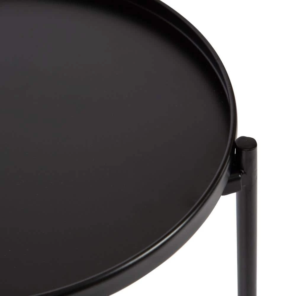 Ulani 12.00 in. Black Round Metal End Table with 3-Pieces by Kate and Laurel 8 Ulani 12.00 in. Black Round Metal End Table with 3-Pieces by Kate and Laurel - Image 6