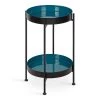 Nira 15 in. Black Round Metal End Table by Kate and Laurel -Sealy Sales Store black teal kate and laurel end side tables 217249 64 1000