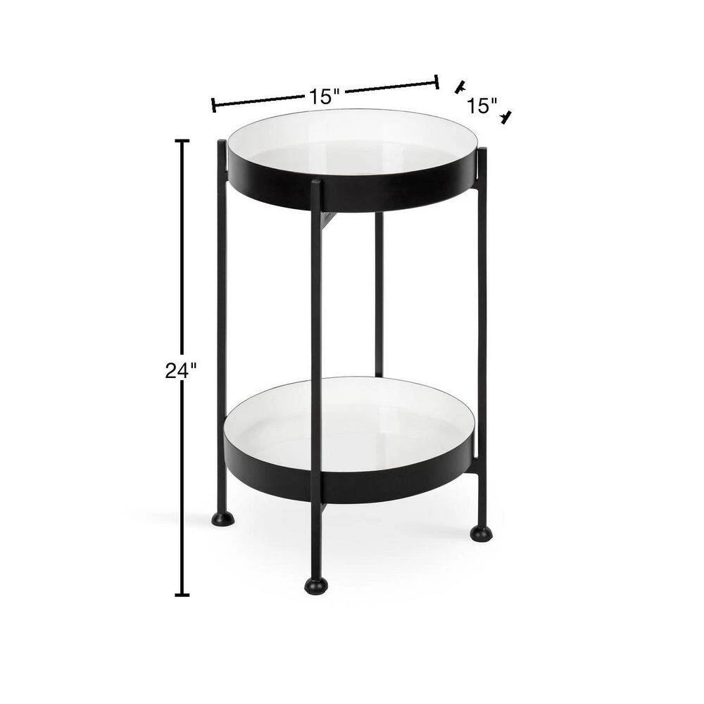 Nira 15 in. Black Round Metal End Table by Kate and Laurel 5 Nira 15 in. Black Round Metal End Table by Kate and Laurel - Image 3