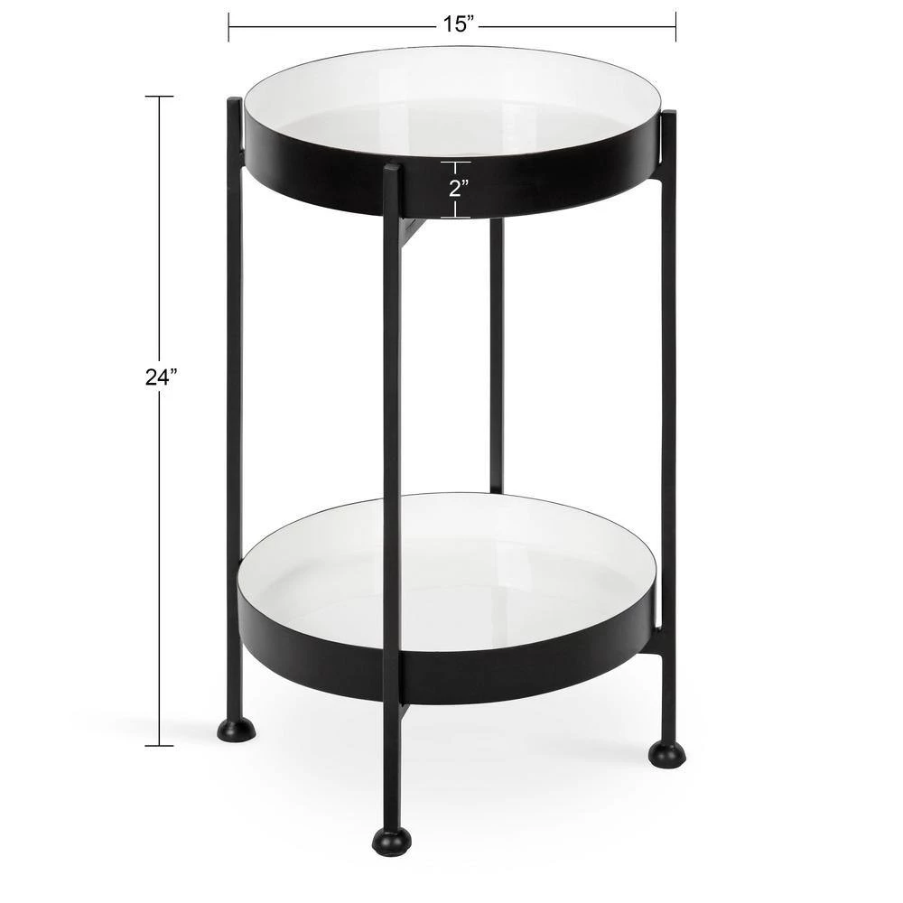 Nira 15 in. Black Round Metal End Table by Kate and Laurel 7 Nira 15 in. Black Round Metal End Table by Kate and Laurel - Image 5