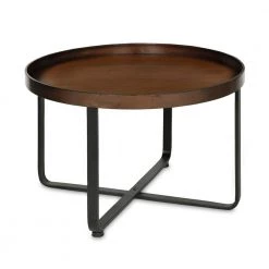Zabel Bronze 18 in. Round Metal Coffee Table by Kate and Laurel