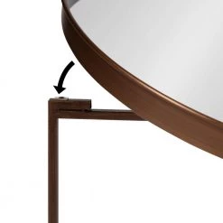 Celia Bronze 19 in. Round Glass (Mirror) Top Coffee Table by Kate and Laurel -Sealy Sales Store bronze kate and laurel coffee tables 221160 77 1000