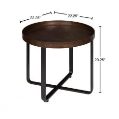 Zabel 22.25 in. Round Metal End Table by Kate and Laurel 11 Zabel 22.25 in. Round Metal End Table by Kate and Laurel -Sealy Sales Store bronze kate and laurel end side tables 211931 40 1000
