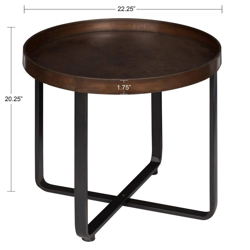 Zabel 22.25 in. Round Metal End Table by Kate and Laurel 7 Zabel 22.25 in. Round Metal End Table by Kate and Laurel - Image 5