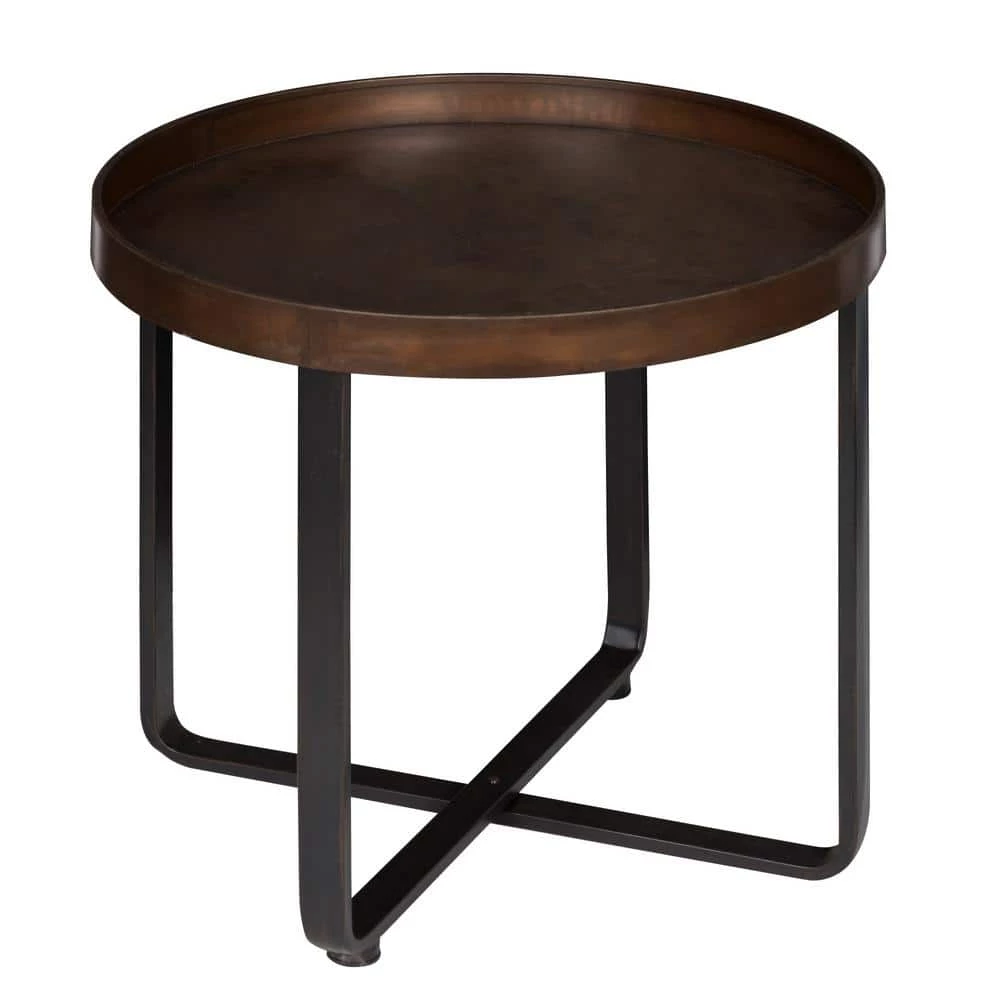 Zabel 22.25 in. Round Metal End Table by Kate and Laurel 3 Zabel 22.25 in. Round Metal End Table by Kate and Laurel