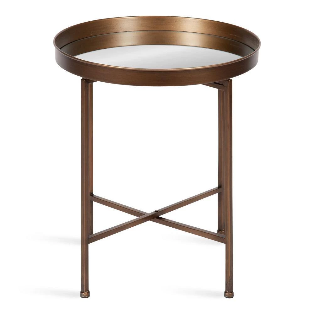Celia 18.25 in. Bronze Round Glass End Table by Kate and Laurel 8 Celia 18.25 in. Bronze Round Glass End Table by Kate and Laurel - Image 6