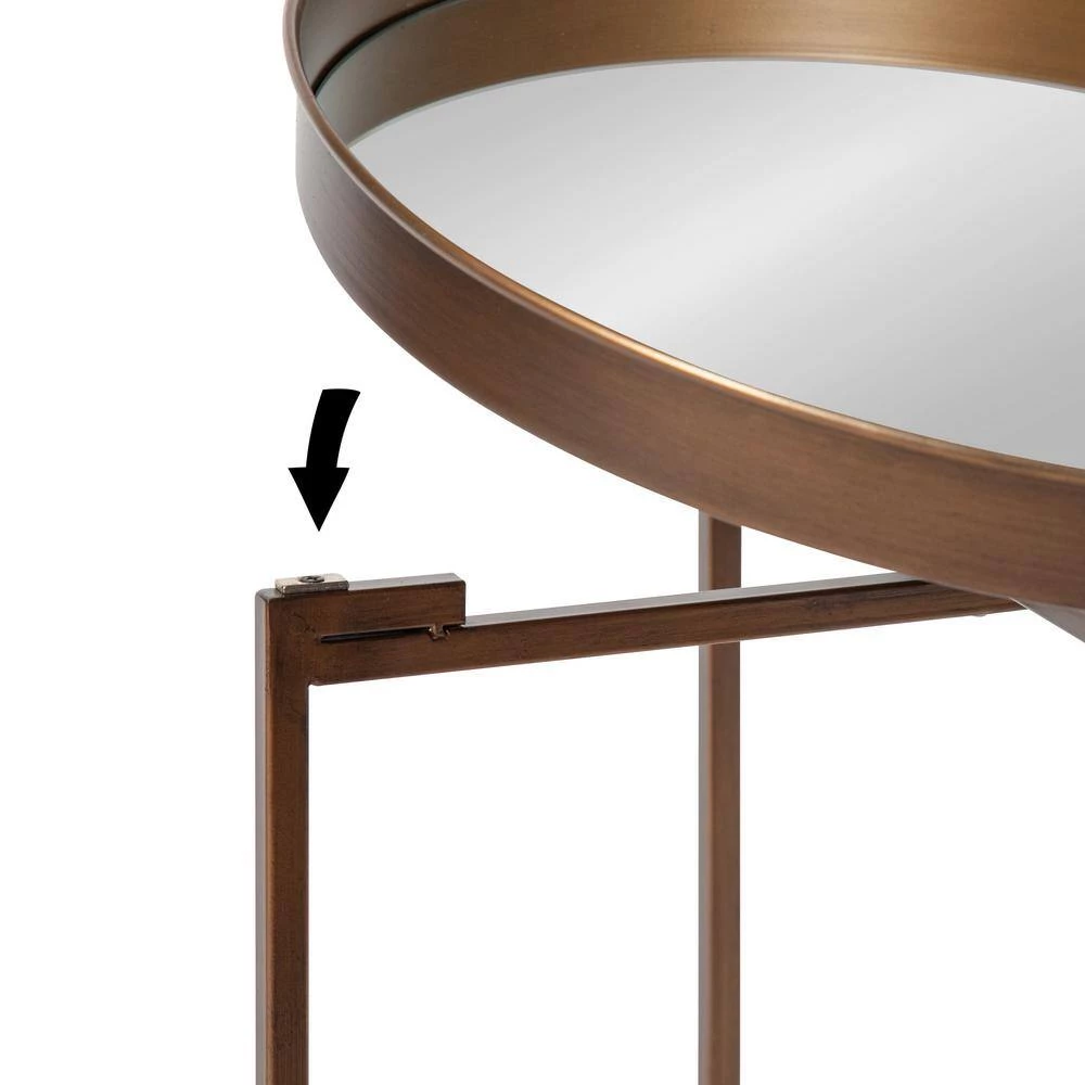 Celia 18.25 in. Bronze Round Glass End Table by Kate and Laurel 6 Celia 18.25 in. Bronze Round Glass End Table by Kate and Laurel - Image 4