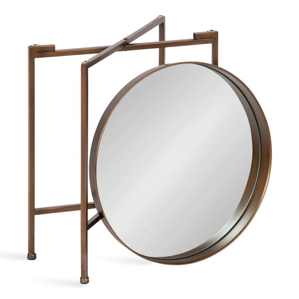 Celia 18.25 in. Bronze Round Glass End Table by Kate and Laurel 4 Celia 18.25 in. Bronze Round Glass End Table by Kate and Laurel - Image 2