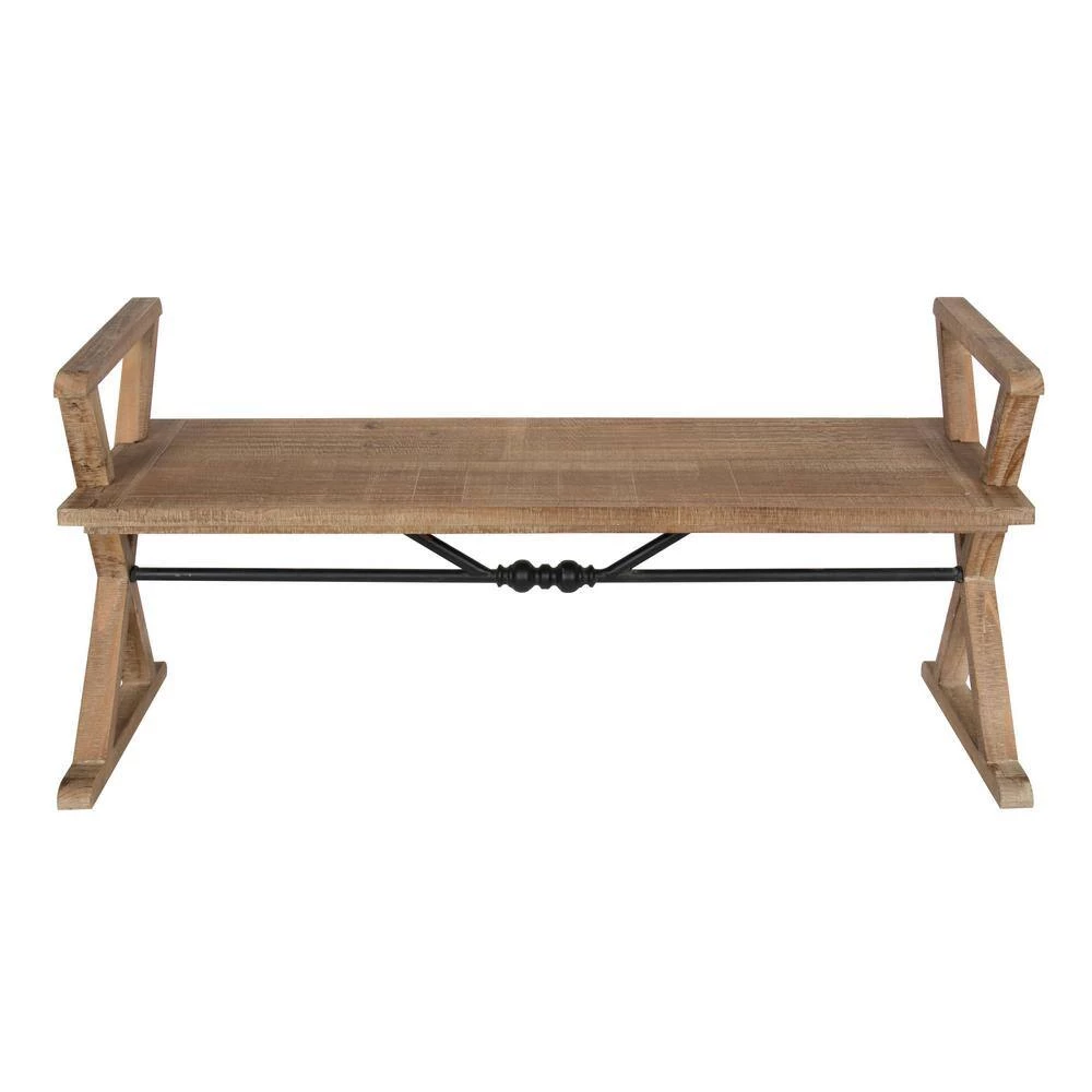 Travere Brown Bench 25 in. x 48 in. x 15 in. by Kate and Laurel 3 Travere Brown Bench 25 in. x 48 in. x 15 in. by Kate and Laurel - Image 3