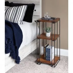 Lintz 12 in. Brown Square Wood End Table by Kate and Laurel -Sealy Sales Store brown kate and laurel end side tables 214792 76 1000